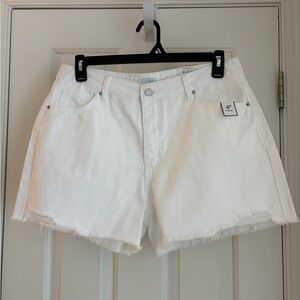White Jean Shorts with Pockets Size 14